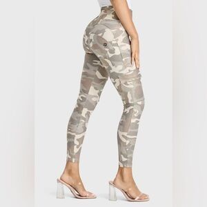 Freddy Wr.up Butt Lifting Waist Clinching High Waisted Glitter Gold Cargo Pant
